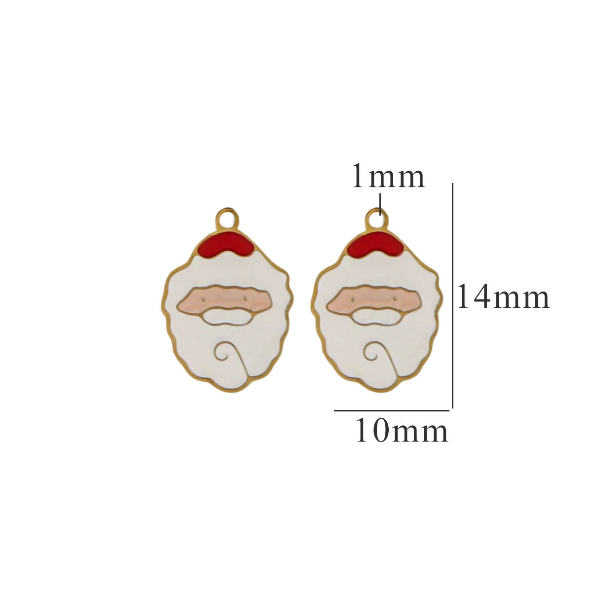 White / 1 Piece Simple Series Cute Cartoon Santa Claus Stainless Steel  Gold Color Unisex Pendants Picture10